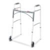 Button Deluxe Folding Walker with Wheels